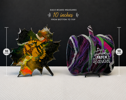 Girls’ Night Out: Fluid Art Pumpkin & Maple Leaf Boards