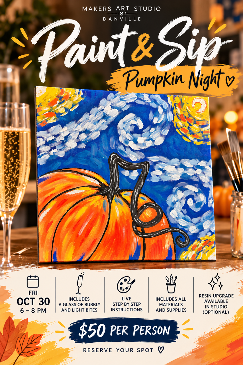 Paint & Sip: Pumpkin Night at Makers Art Studio Danville