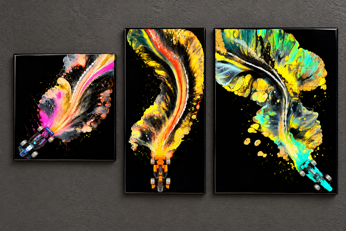 Race Car Fluid Art Experience 🏎️🎨